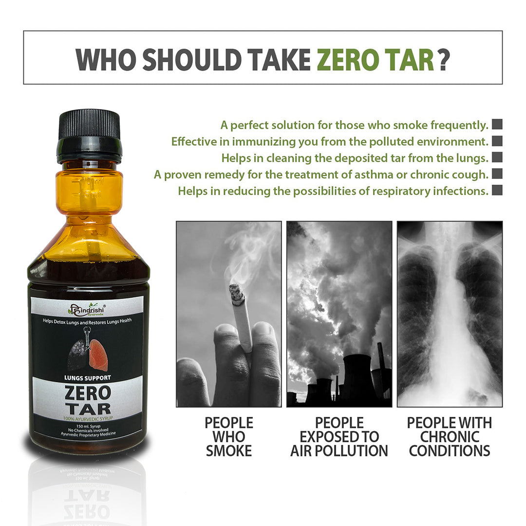 Hindrishi Zero tar Syrup for Lungs and Respiratory Tract Detox (150 ml each bottle)