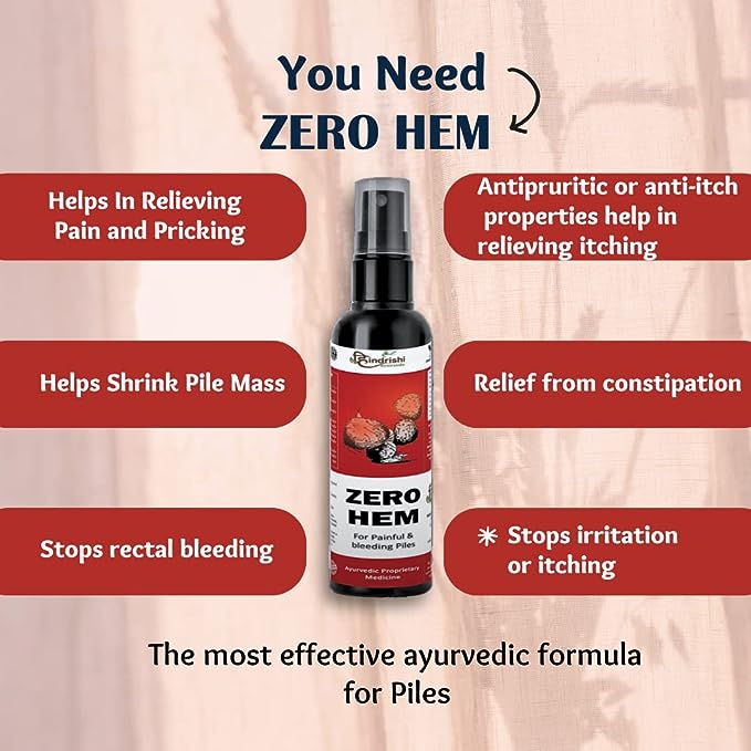 Hindrishi Zero Hem: Piles Care Combo: Fast & Effective Relief from Piles Pain, Swelling, and Itching