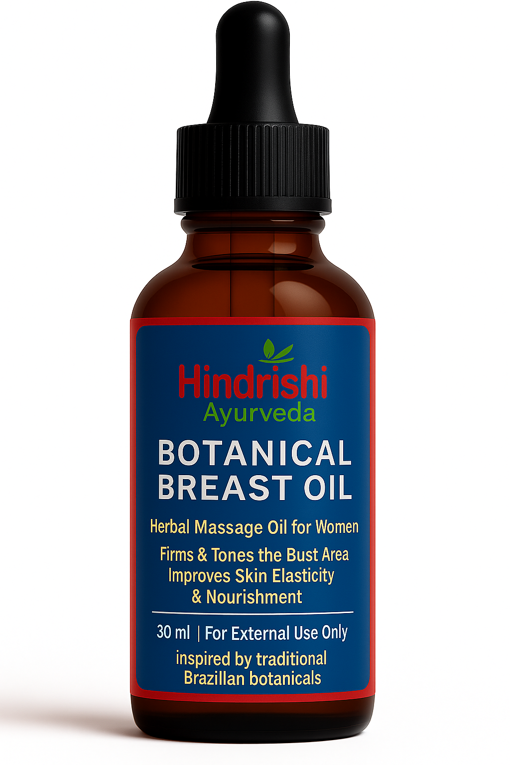 Hindrishi Botanical Massage Oil for Women | Herbal Breast Massage Oil - Natural Firming & Toning Oil with Herbal Extracts | Enhances Elasticity & Nourishes Skin | Paraben-Free, Safe for Daily Use 30ml
