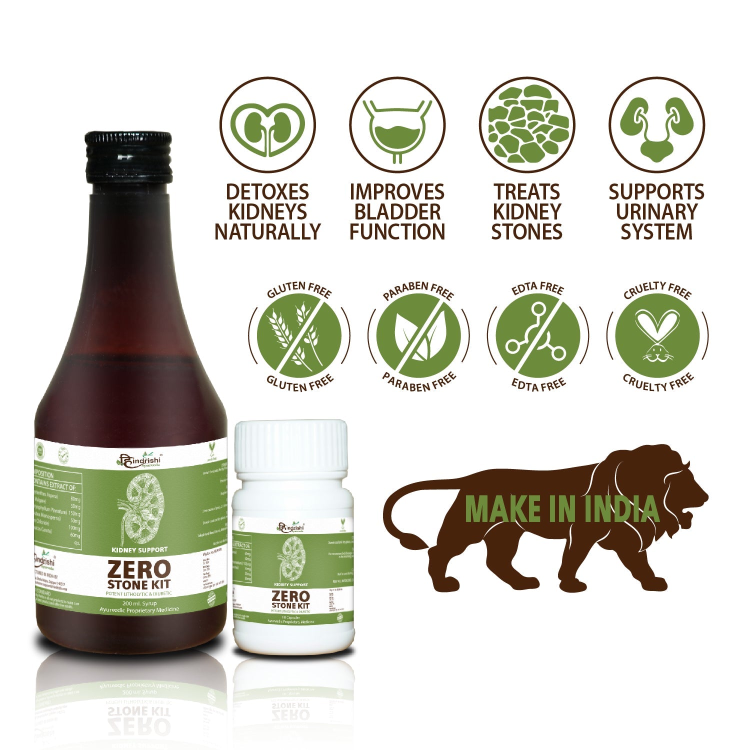 Hindrishi Ayurveda Zero Stone Kit Combo (Capsules and Syrup)