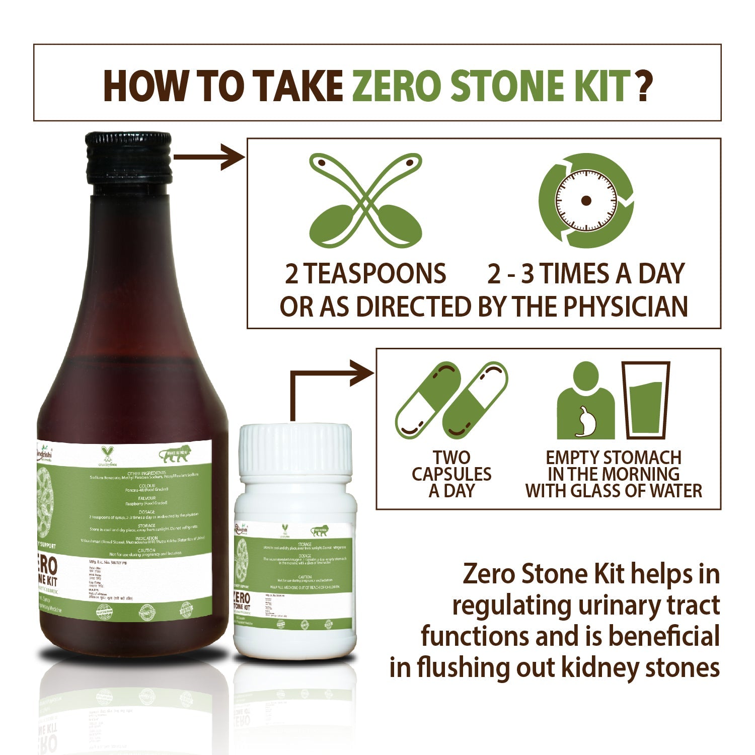 Hindrishi Ayurveda Zero Stone Kit Combo (Capsules and Syrup)