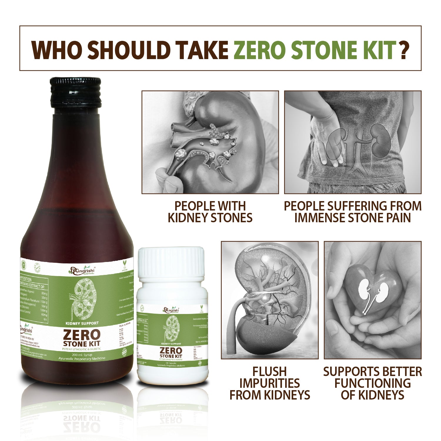 Hindrishi Ayurveda Zero Stone Kit Combo (Capsules and Syrup)