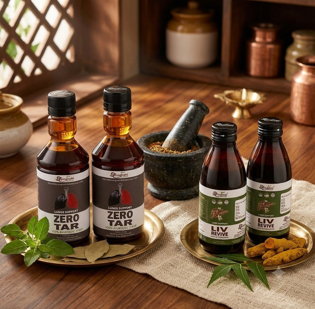 Liver & Lungs Detox Combo – Zero Tar + Liv Revive Ayurvedic Pack (2 Bottles Each)