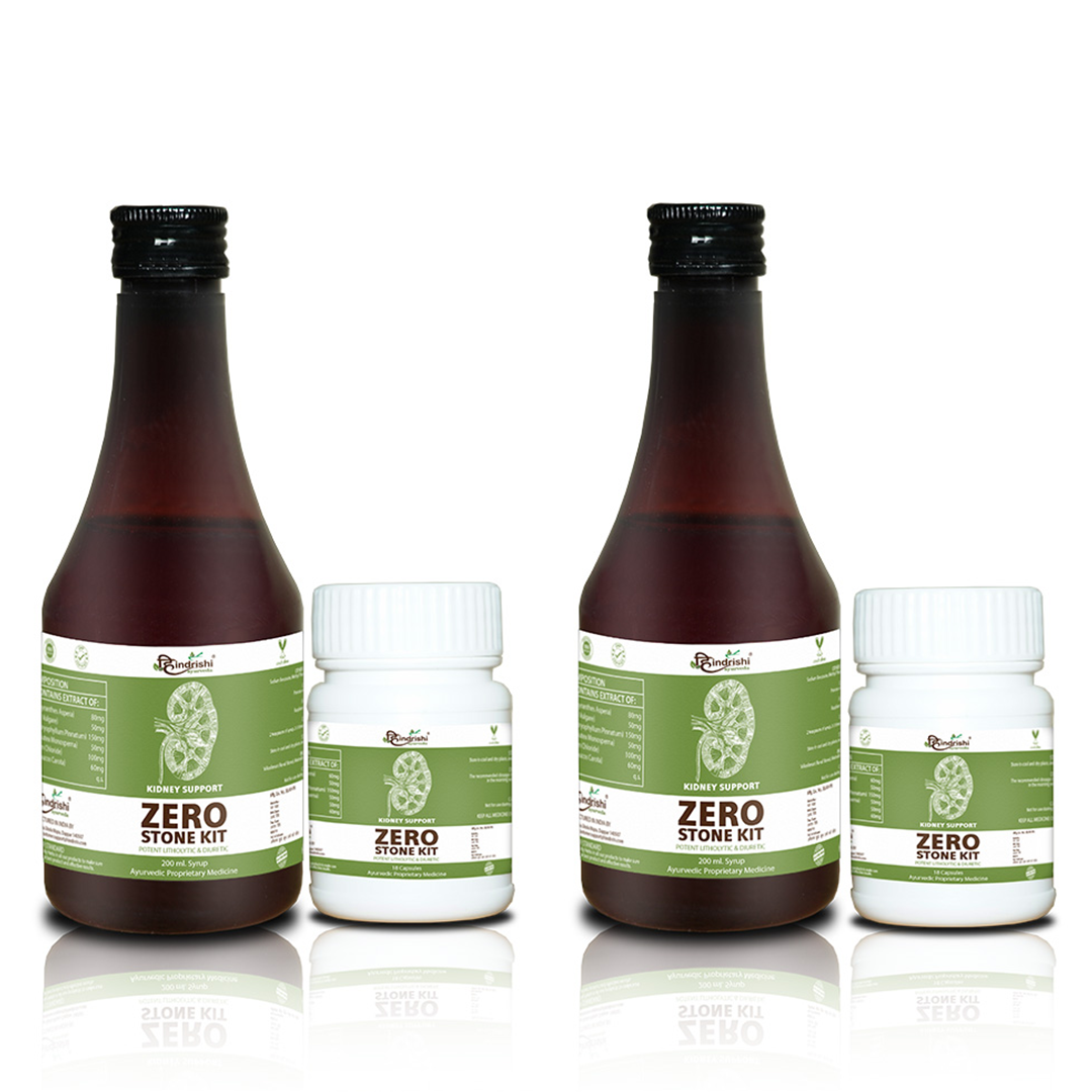 Hindrishi Ayurveda Zero Stone Kit Combo (Capsules and Syrup)