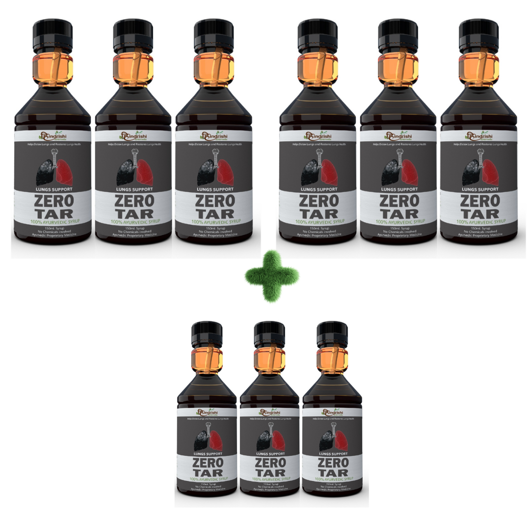 Hindrishi Zero tar Syrup for Lungs and Respiratory Tract Detox ( 150ml Each Bottle) NO ADDED SUGAR