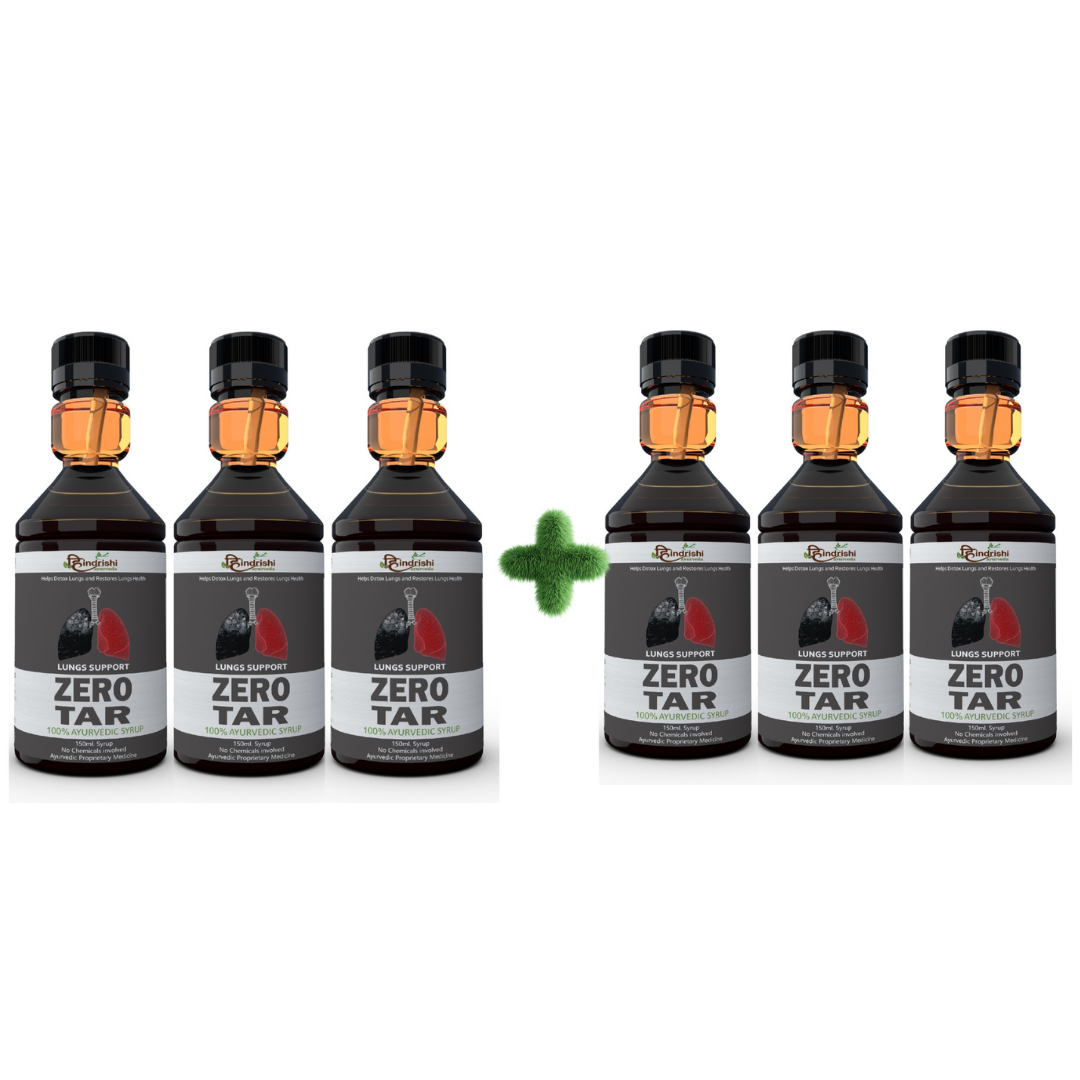Hindrishi Zero tar Syrup for Lungs and Respiratory Tract Detox ( 150ml Each Bottle) NO ADDED SUGAR