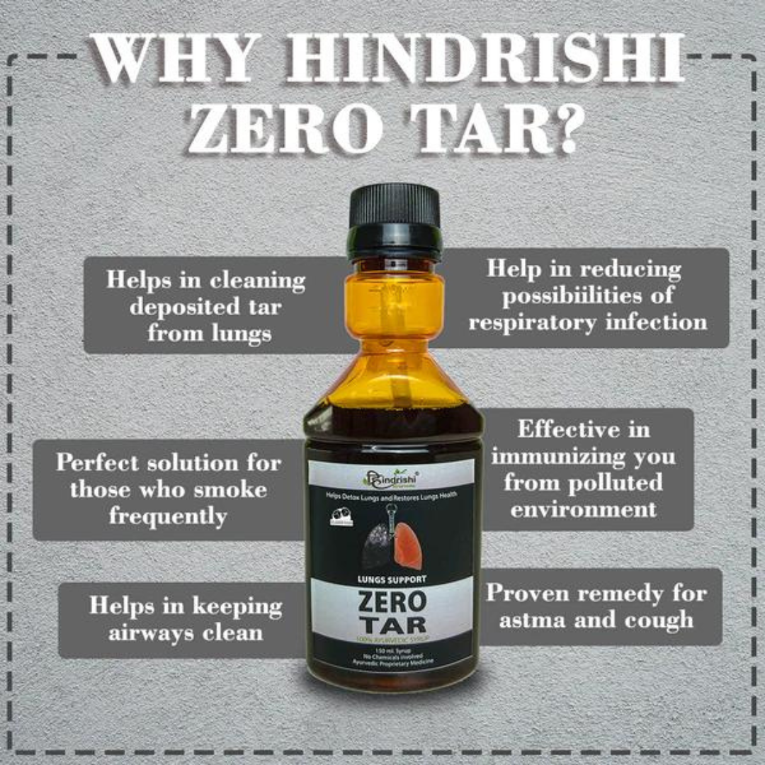 Hindrishi Zero tar Syrup for Lungs and Respiratory Tract Detox ( 150ml Each Bottle) NO ADDED SUGAR