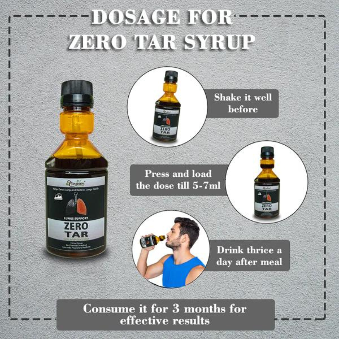 Hindrishi Zero tar Syrup for Lungs and Respiratory Tract Detox ( 150ml Each Bottle) NO ADDED SUGAR